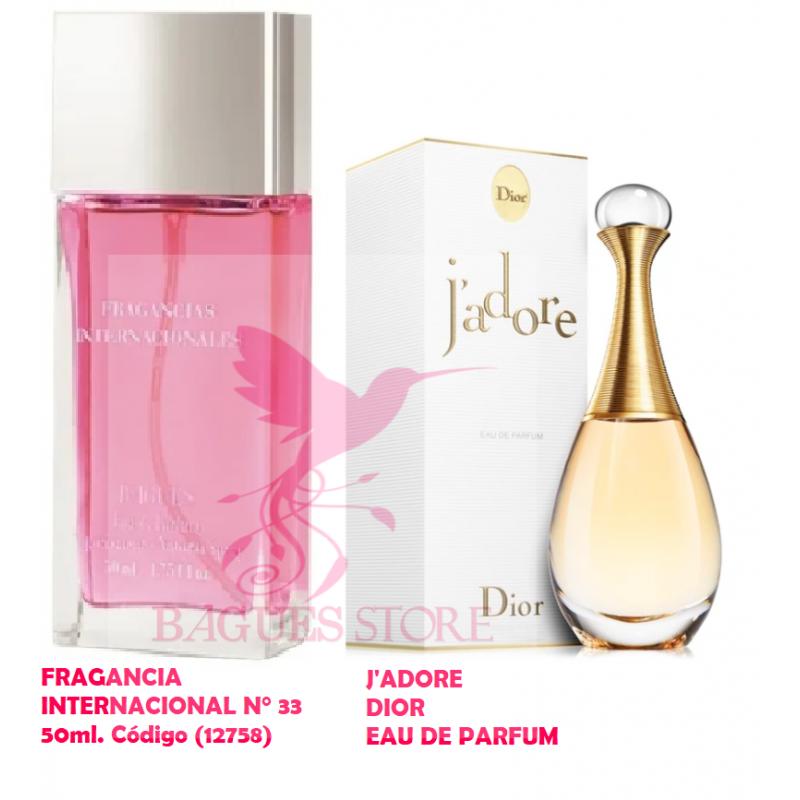 FRAGANCIA INTERNACIONAL N ° 33 J'ADORE.  EAU DE PARFUM